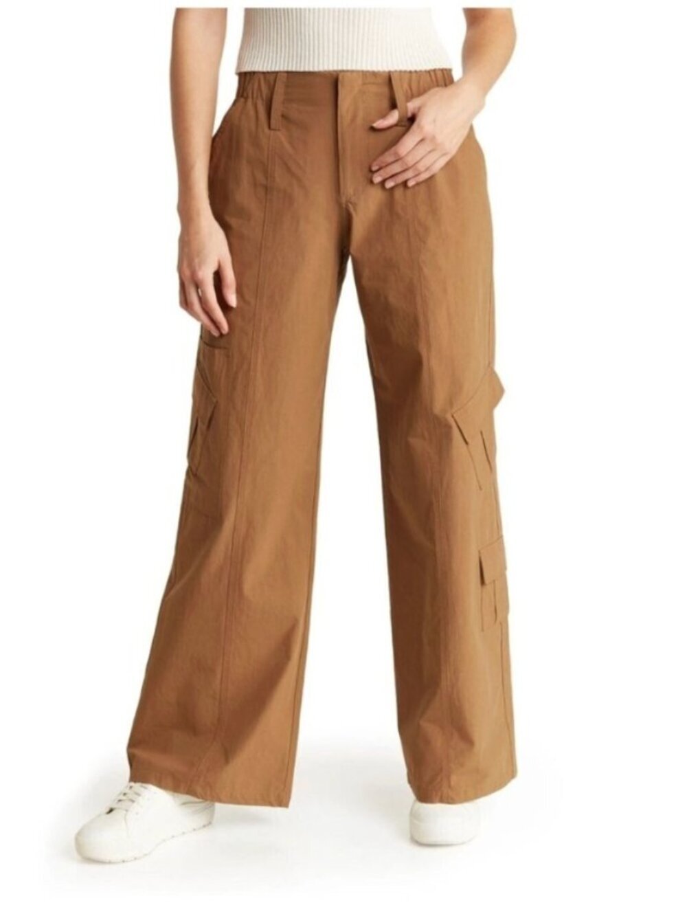 Elodie Low Rise Cotton Cargo Pants